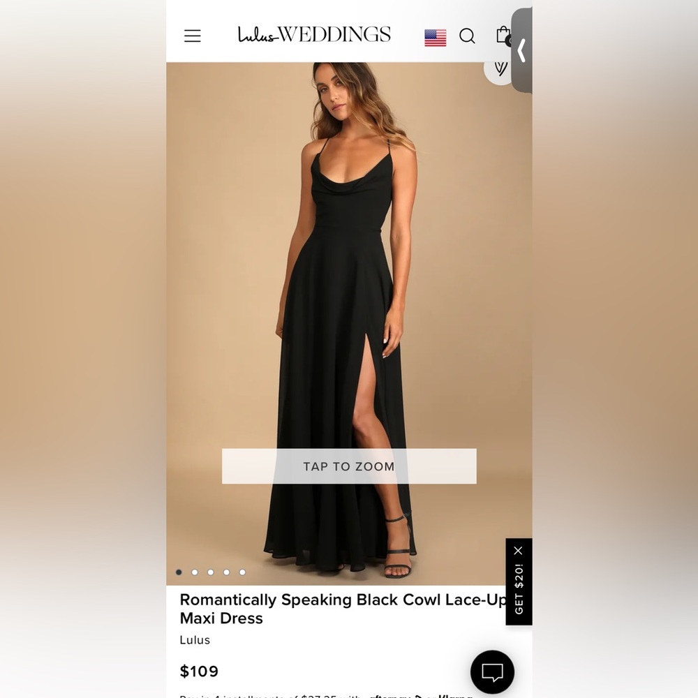 Lulu's Elegant Black Cowl Maxi Dress